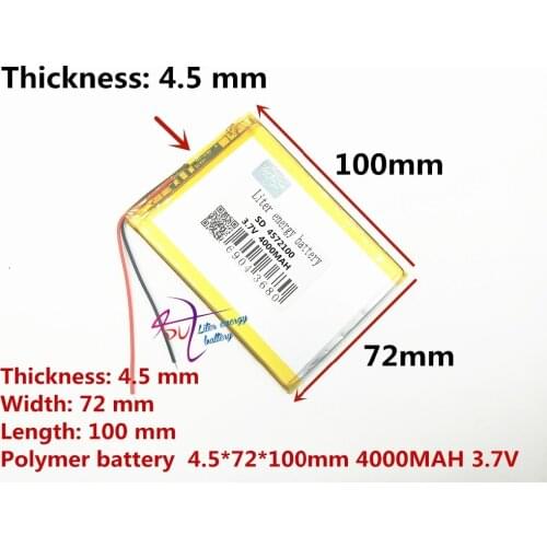 4572100 3.7V 4000mAH (Real) Li-ion battery for 7.8 inch S2,Q88 Q8 A13,F1 A13