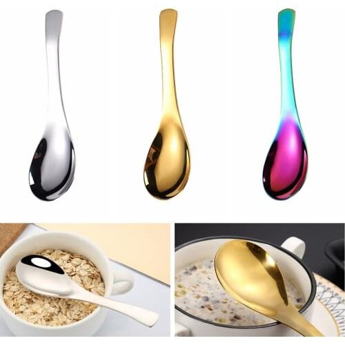 4 Sizes Thicken 304 Stainless Steel Soup Spoon Home Kitchen Use Large Capacity Gong Ting Round Bottom Spoon Kitchen Gadgets