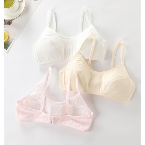 Cotton Puberty Vest Young Girl Sport Tops Training Kids Bra for 8-18 Years Old Student Girls Underwear Teen Bras 8-18 Years Old