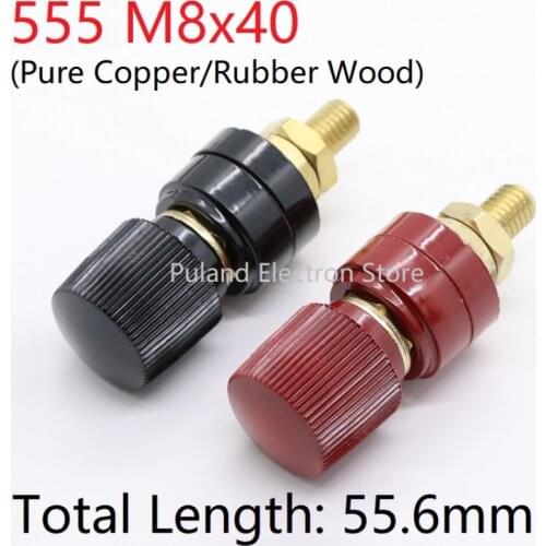 Copper 555 M8x40 Wire Binding Post Thread Screw Dia 8mm Lithium Battery Weld Inverter Clamp Power Supply Connect Terminal Splice