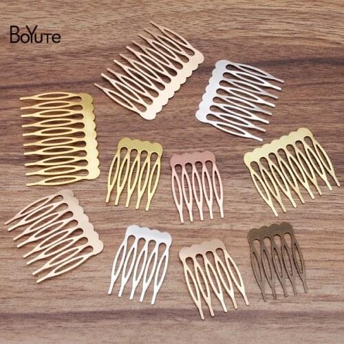 BoYuTe (20 Pieces/Lot) Metal Brass 5-8-10 Teeth Hair Comb Diy Jewelry Accessories Hand Made Bead Materials