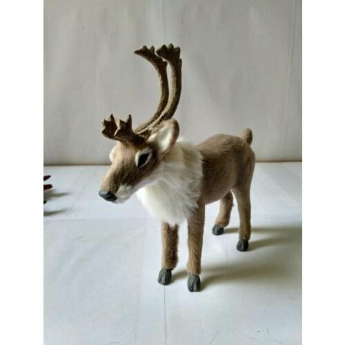 New simulation reindeer model polyethylene & furs gray elk doll gift about 18x18cm 0683