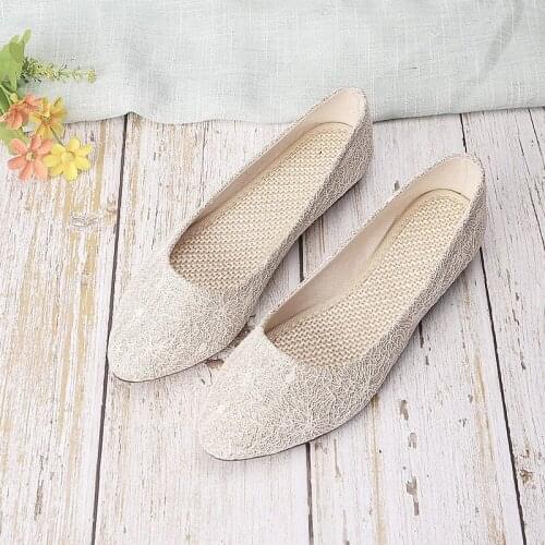 2021 spring and summer new products net pattern pointed toe breathable retro style comfortable womens single shoes