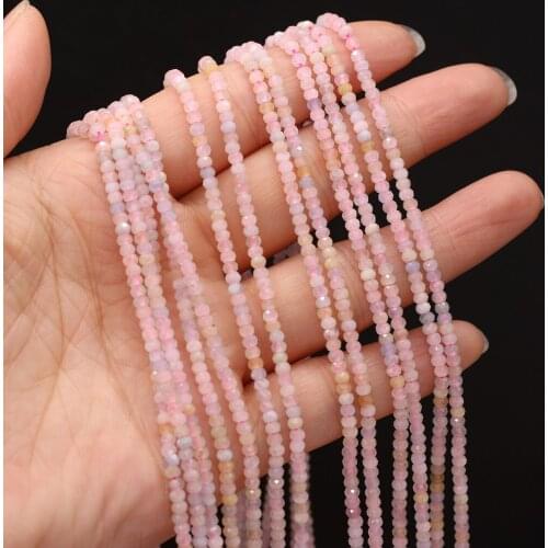 New Beads Natural Semi-Precious Stone Section Beaded Unisex Charm Morganite Beads for Jewelry Making Beadwork DIY Bracelet 3x2mm