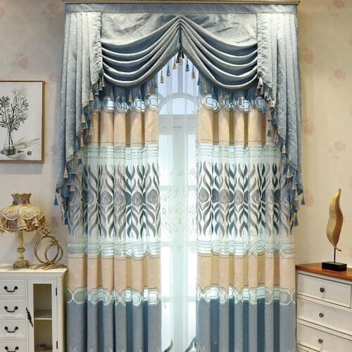 New Curtains Chenille Water-soluble Embroidered Applique Embroidery Finished Product Curtains for Living Dining Room Bedroom