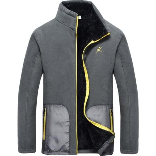 New autumn and winter plus velvet thickening outdoor fleece fleece mens loose plus size fleece jacket and jacket liner sweater