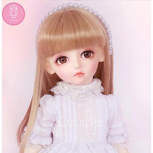 Wig For Doll BJD shinee LutsbjdlHoney Delf size 5-6 inch 1/6 high-temperature Straight Wig Doll BJD Lovely Wig in beauty L06C