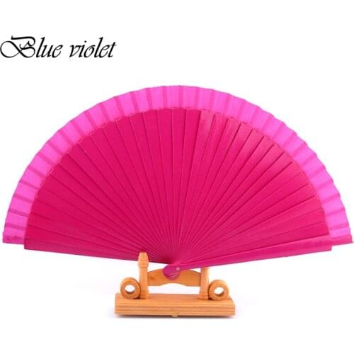 Rose Red Spanish Dance Performance Wooden Fans Old-Fashioned Wedding Clothing Accessories Folding Fan For Hand-Painted 46