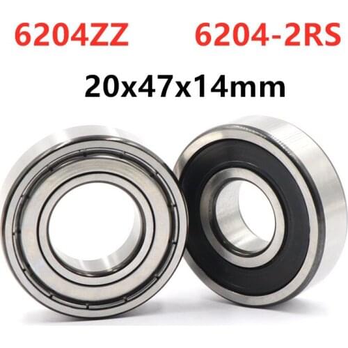 10pcs/lot 6204ZZ 6204-2RS shielded deep groove ball bearing 20*47*14 mm 6204 -2Z 6204RS bearings 20x47x14