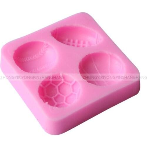 DIY Flip Sugar Cake Mold Football Silicone Mold D145