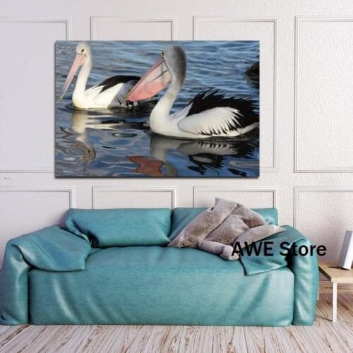 Modern Wall Art Canvas Paintings A couple Animal Pictures Pelicans Posters And Prints For Living Room Decoration No Frame