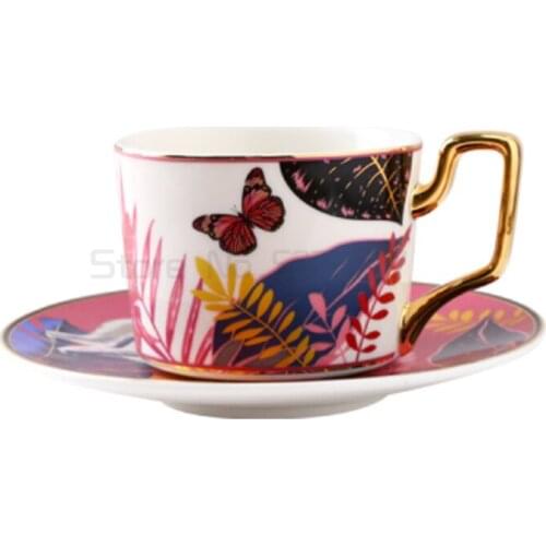 Light luxury coffee cup ceramic coffee cup dish set small exquisite household afternoon tea cup water cup