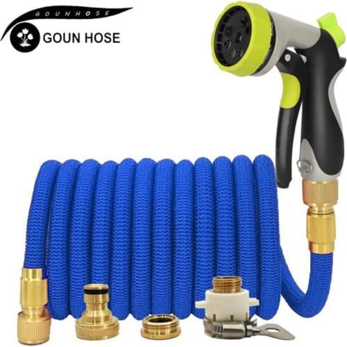 Telescopic Hose High Pressure Rubber Hose Garden Hose With Connector Faucet Magic Hose Nozzle Car Wash Used For Garden Watering