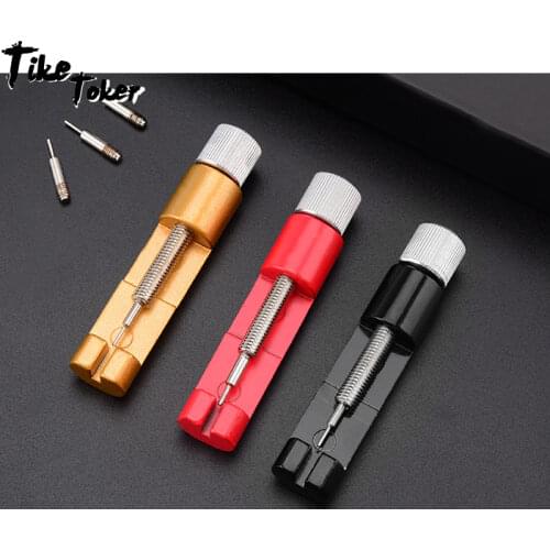 TIke Toker,HOT Metal Adjustable Watch Band Strap Bracelet Link Pin Remover Repair Tool Kit Red Bracelet Chain Pin Remover 10