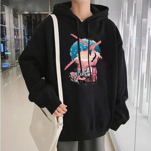 Demon Slayer Hashibira Inosuke Hoodies Streetwear Cartoon Sweatshirt Men Pullovers Women Oversized Female Hoodies