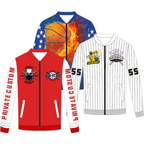 Customize Printing Sweatshirt Baseball Jackets Coat Fashion Clothing Jacket Men Women Spring Autumn Long Sleeve Uniform