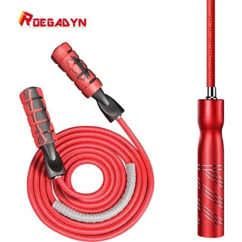 ROEGDAYN Adjustable 3m CrossFit Skip Rope Fitness Heavy / weighted Jump Rope with Metal Cable Bearing for Jumping Ropes Training