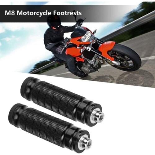 CNC Universal M8 Motorcycle Motor Bike Folding Footrests Footpegs Foot Rests Pegs Rear Pedals 2pcs/Set