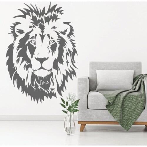 Lion Head Kids Wall Decal Vinyl Wall Sticker Animal Poster Decoration For Boys Bedroom Living Room office House Home Decor 5019