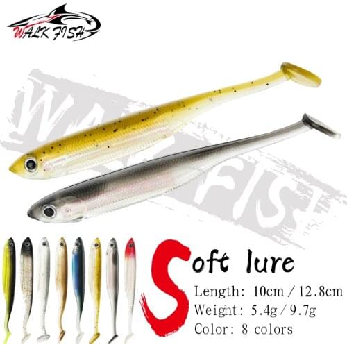 WALK FISH 3PCS/Lot Wobbler Fishing Lure Rainbow Shiner Bait T Tail Bionic Soft Silicon Artificial Realistic Fishing Accessories