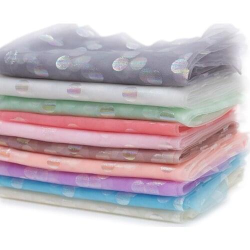 Symphony Dot Printing Soft Tulle Fabric 150cm Width For Summer Princess Dress Handmade DIY Clothing Decoration P139
