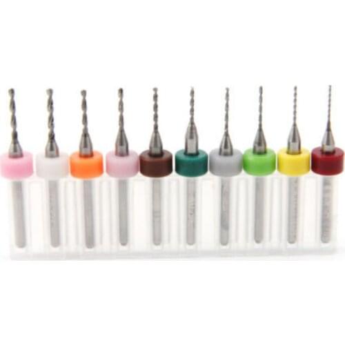 10Pcs 0.6-1.5mm PCB Print Circuit Board Carbide Mini Micro Drill Bits CNC New