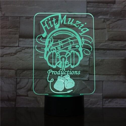 3D Lamp Music Notes Best Gift for Musician Atmosphere Bright Base Led Night Light Lamp for Christmas Decor Touch Sensor 3032