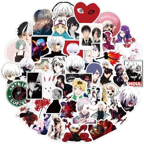 50PCS Tokyo Ghoul Anime Small Waterproof Wall Sticker Gift