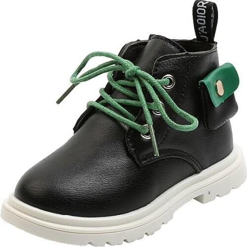 New Children Shoes PU Leather Waterproof Martin Boots For Boys Girls Winter Snow Boots Toddler Kids Fashion Sneakers Rubber Boot