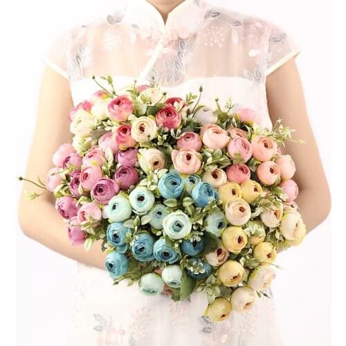 A Bunch of Artificial Peony Roses Silk Flowers DIY Home Garden Party Wedding Decoration Artificial Flowers
