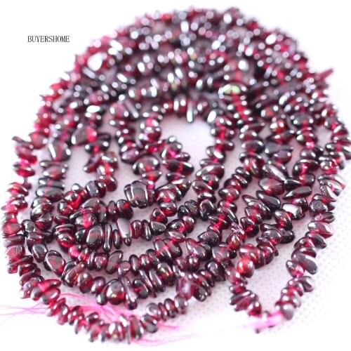 BUYERSHOME DIY Bracelet Necklace Jewelry Accessories Making 5-8MM Natural Stone Red Garnet Chip loose Beads 35inches S051
