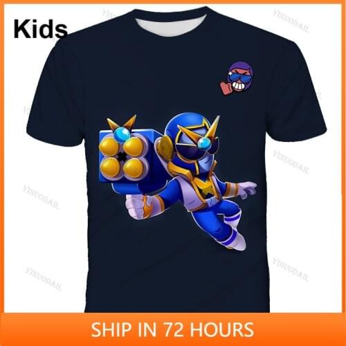 Colt Nita Cartoon Star, and Sandy Tops Teen Clothes Shoot Kids Tshirt Leon Shooting Game 3D T-shirt Boys Girls Harajuku Shirt