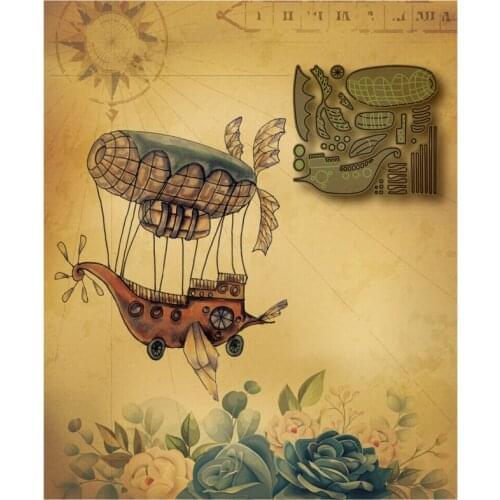 Steampunk Spaceship and Yacht Metal Cutting Die Stamps and Death 2021 New Arrival Scrapbook DIY Card Craft Decorative Embossing