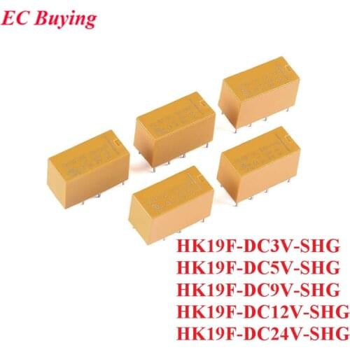 Mini Power Relay HK19F-DC3V-SHG HK19F-DC5V-SHG HK19F-DC9V-SHG HK19F-DC12V-SHG HK19F-DC24V-SHG HK19F 3V 5V 9V 12V 24V 8P 2NO 2NC