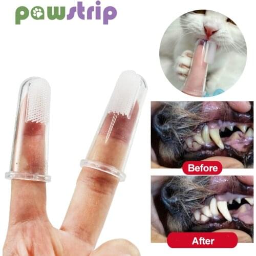 Soft Pet Dog Finger Toothbrush with Box Dog Cat BruTeeth Toolsh Bad Breath Tartar Teeth Tool Silicone Pet Teeth Care Supplies Pe