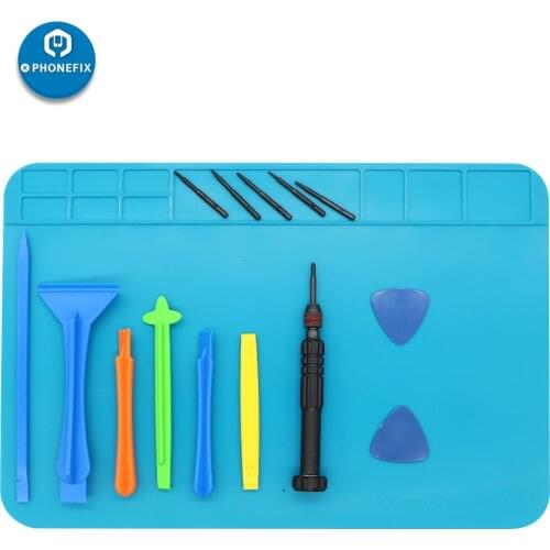 Screen Repair Kit with Magnetic Screwdriver Kit Soldering Mat Spudger Pry Opening Tools for iPhone Repair Electronics Tool Kit