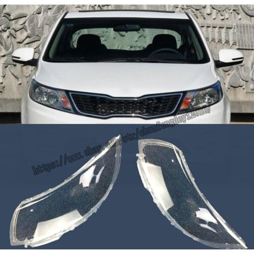 For KIA K2 2009 2010 2011 2012 Headlight Lens Headlamp Cover Left Right 1 Pair Car modification accessories