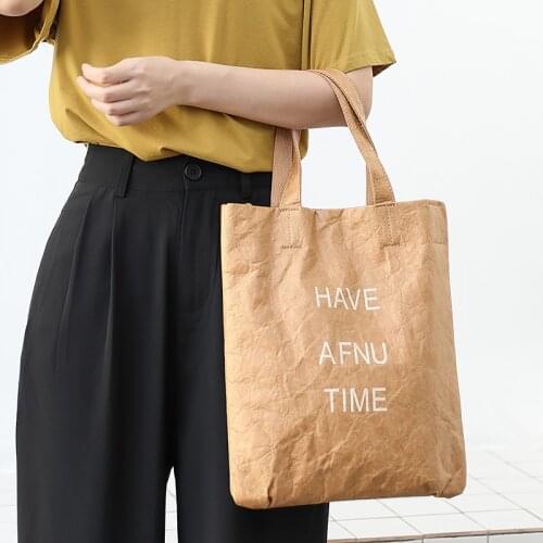 Newhotstacy Bag 03242021 Ladies old fashion kraft paper tote bags leisure letters single shoulder bag