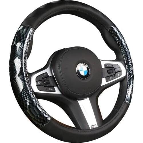 Four Seasons General Motors New Leather Non-slip Breathable Steering Wheel Cover for Men and Women