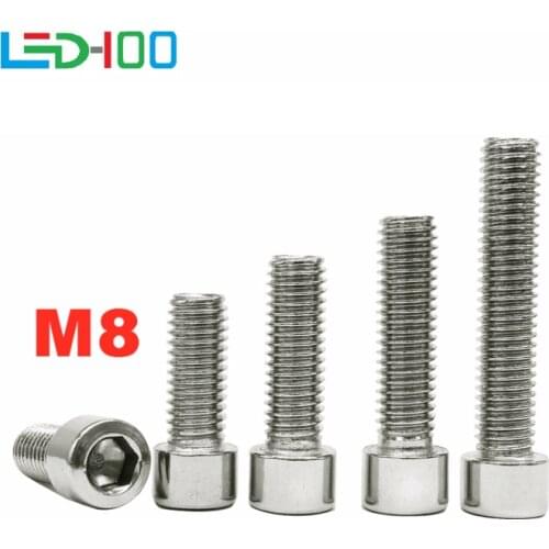 NEW M8 304 A2-70 Stainless Steel Din7984 Hex Hexagon Socket Thin Low Short Profile Head Allen Cap Screw Bolt L=12-60mm