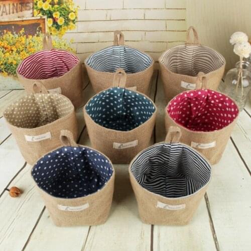 Simple Cotton and Linen Cloth Art Desktop Sundries Storage Basket Creative Fruit Dessert Organizer Barrel Serving Tray