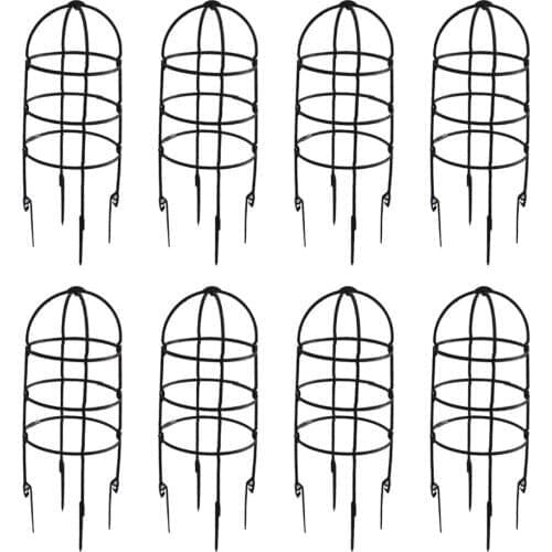Garden Border Fence Trellis Plant Support PP Black 15x44cm Climbing Plants Trees Beans 6PCS Plastic Natural U-Hoops U-shaped