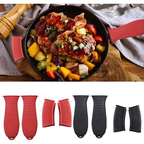 Silicone Hot Handle Holder, 4pcs Classic Non-Slip Pot Holder Cover, Assist Handle Holder Sleeve, Heat Resistant pleasure