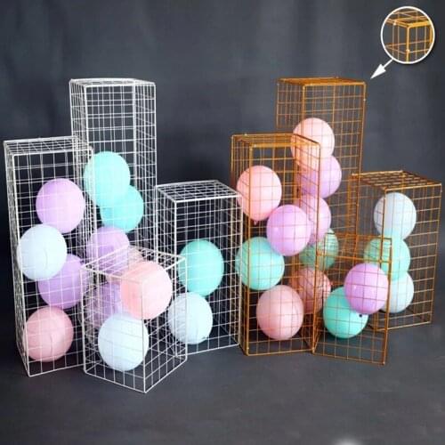 Wedding 4pcs Grid Plinth Iron Square Background Stand Table Decoration Road Stage Plinth