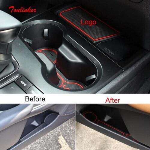 Tonlinker Interior Car Gel Door Groove Mat anti-dirty Cover Stickers for Lexus UX 2019 Car Styling 4 PCS Silica Cover stickers