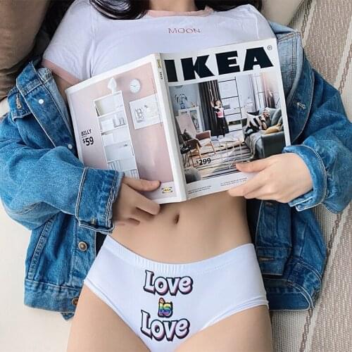 Retro Sexy Girls Panties Sports Letter Print Stretch Underwear Hot Buttocks Breathable Seamless Female Briefs Sex Lingerie Tanga