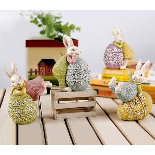 Easter Bunny Decoration Childrens Room Girls Cute Resin Bunny Decoration Living Room Desktop Decoration Creative Craft Gift