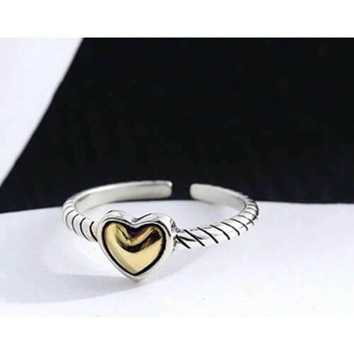 Punk Vintage Love Heart Rings For Women Boho Female Charms Jewelry Men Antique Knuckle Ring Fashion Party Gift