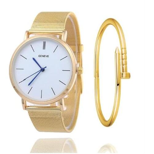 2019 Fashion Casual watches Women Men GENEVA Women Classic Quartz Stainless Steel Wrist Watch Bracelet Watches reloj mujer