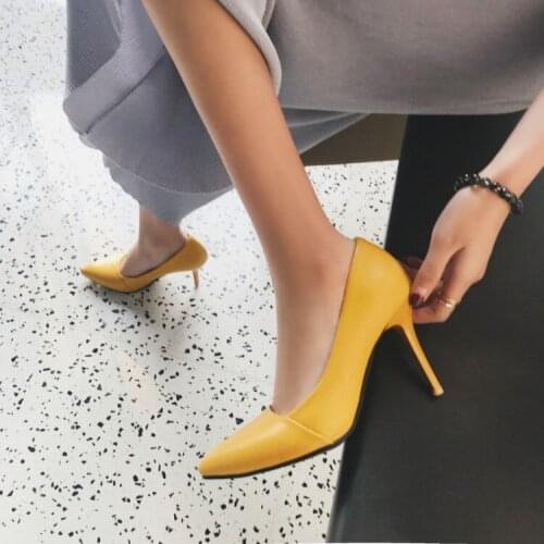 Big Size ladies high heels women shoes woman pumps Tight-heeled womens shoes
